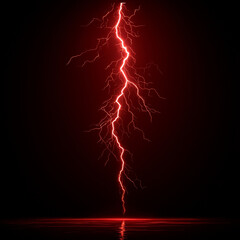Crimson Lightning Strike: Night Sky Reflection.