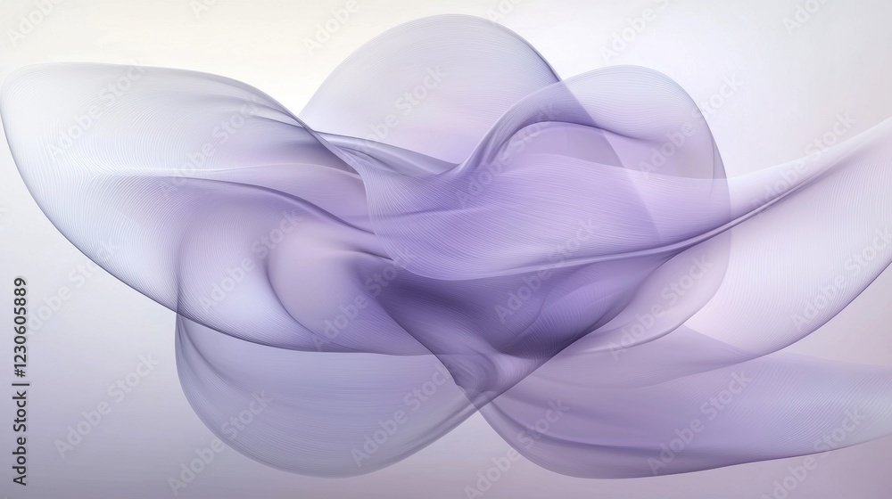 Aufkleber abstract digital art piece that appears to be made up of multiple layers of thin, wavy lines in a li