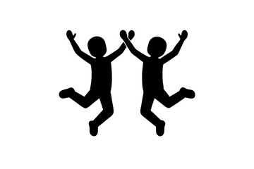 Children Jumping vector icon