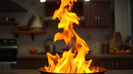 Naklejka premium Flaming Home Cooking - Culinary Flair