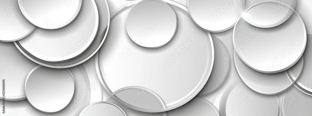 Poster abstract background featuring a gray circle. a white and gray modern transparency circle presentatio