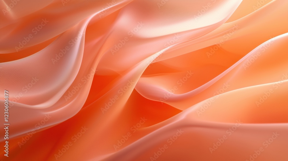 Poster abstract background with a smooth and flowing texture. the colors are predominantly orange and peach