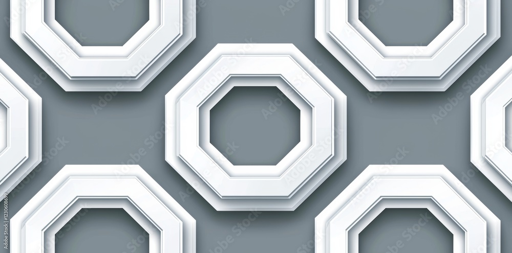Poster white abstract background featuring a hexagon pattern style with a seamless concept