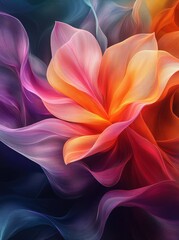 Obraz premium Colorful flower blooming, smoky background, wallpaper
