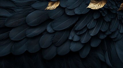 Fototapeta premium Black luxury cloth with floral shapes and gold threads, paired with luxurious wallpaper featuring elegant abstract designs