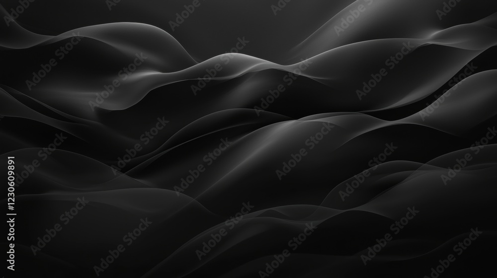 Aufkleber abstract black background with wavy lines that create a sense of movement and depth.