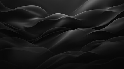 Obraz premium Abstract black background with wavy lines that create a sense of movement and depth.
