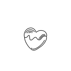 Happy valentine doodle outline with happines