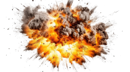Explosion Explode destruction, isolated on transparent background.