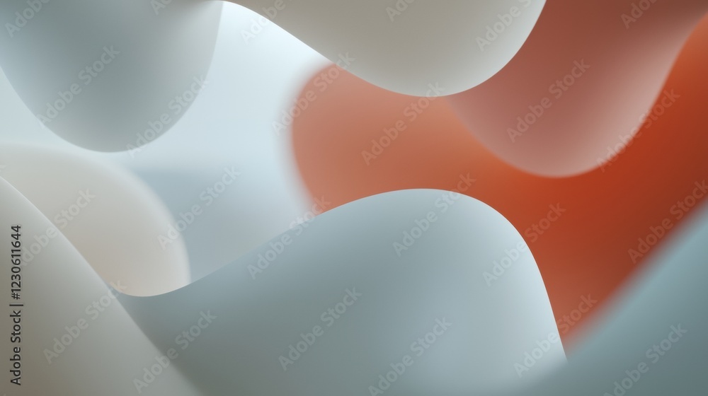 Poster abstract digital art piece with a modern and minimalistic design. it has a combination of white and 