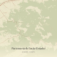 Vintage map of Parzoneria de Encia (Estado), Spain.