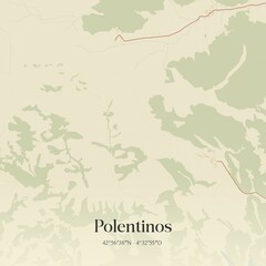 Obraz premium Retro Spanish map of Polentinos, Castilla y Le�n. Vintage street map.