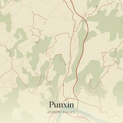 Obraz premium Vintage map of Punxin, Spain.