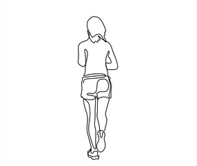Woman Runner One Line Drawing. Running Abstract Minimal Drawing. Continuous One Line Woman Run Sport Illustration. Modern Trendy Contour Drawing