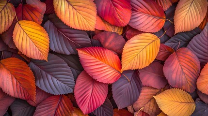 Obraz premium Vibrant Autumn Leaves Background Red Orange Yellow