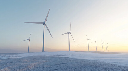 Wind turbines scattered across a farm.
