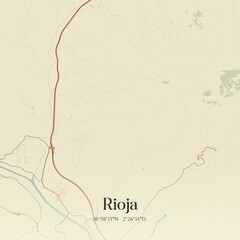 Retro Spanish map of Rioja, Andaluc�a. Vintage street map.
