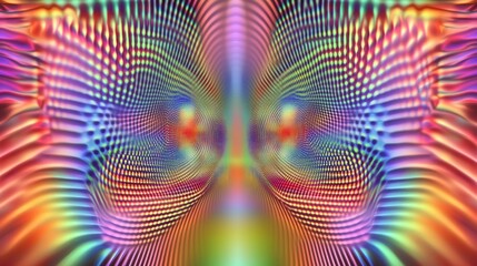 Abstract Colorful Fractal Pattern Displaying Symmetry