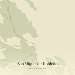 Fototapeta premium Retro Spanish map of San Miguel del Robledo, Castilla y Le�n. Vintage street map.