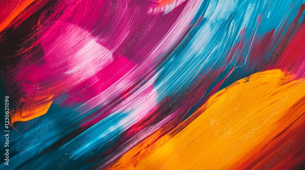 Poster vibrant abstract art: exploring dynamic colors and fluid motion for creative expression