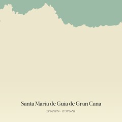 Vintage map of Santa Maria de Guia de Gran Cana, Spain.