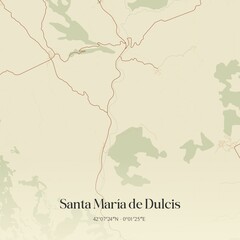 Obraz premium Vintage map of Santa Maria de Dulcis, Spain.