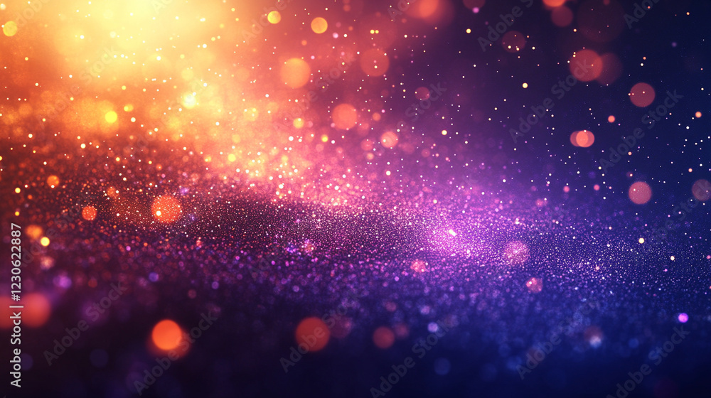 Poster abstract glowing particle lines and bokeh on dark backdrop conveying futuristic technology concept w