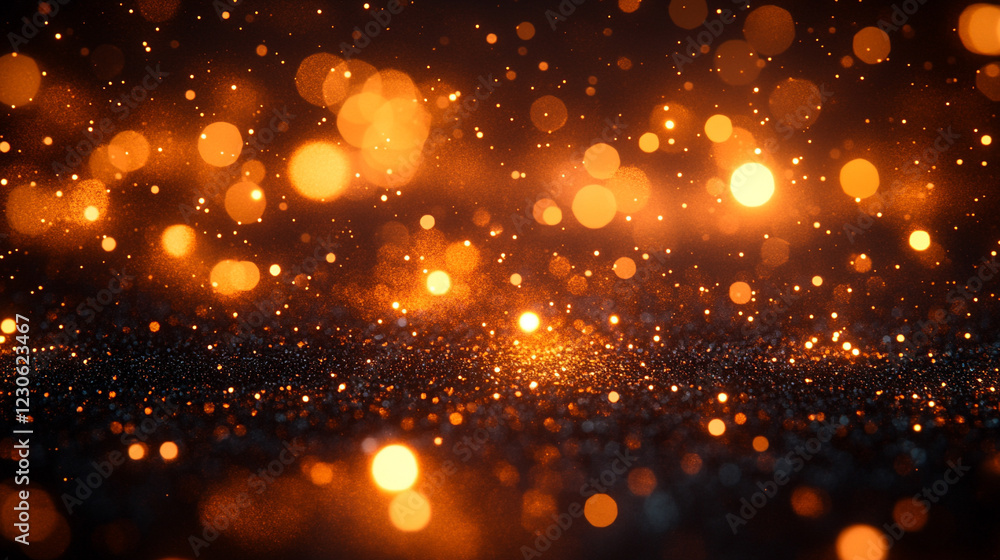Poster abstract glowing particle lines and bokeh on dark backdrop conveying futuristic technology concept w