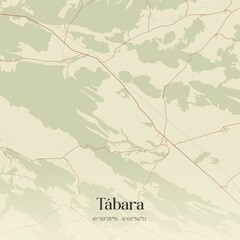 Retro Spanish map of T�bara, Castilla y Le�n. Vintage street map.