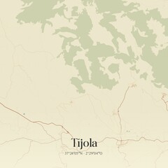 Fototapeta premium Vintage map of Tijola, Spain.