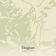 Retro Spanish map of Titaguas, Comunidad Valenciana. Vintage street map.