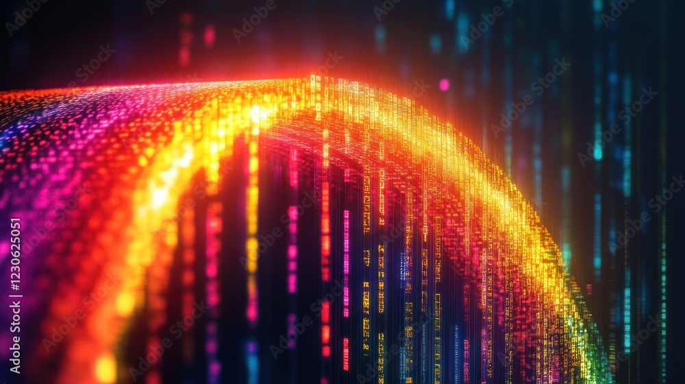 Poster Abstract Colorful Data Stream Flowing Dynamically