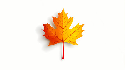 single vibrant yellow maple leaf
