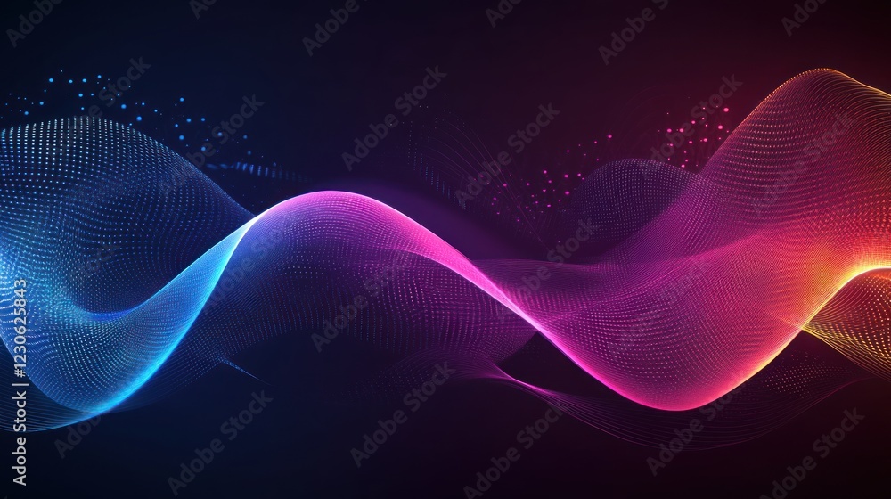 Poster Abstract Colorful Waves of Light and Data
