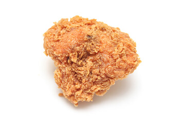 Close up of Chicken Fried Isolated White Background.