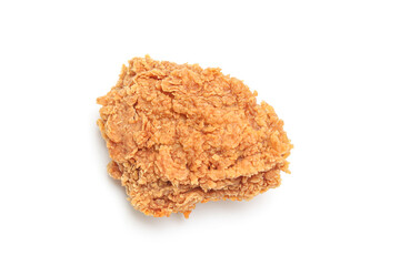 Close up of Chicken Fried Isolated White Background.