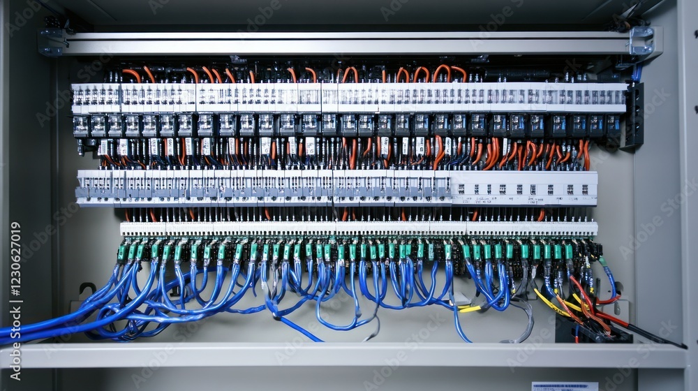 Poster electrical panel wiring system showing complex connections
