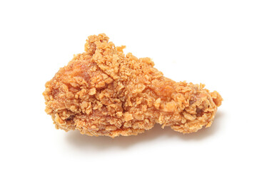 Close up of Chicken Fried Isolated White Background.
