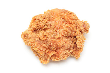 Close up of Chicken Fried Isolated White Background.