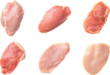 set of raw chicken meat