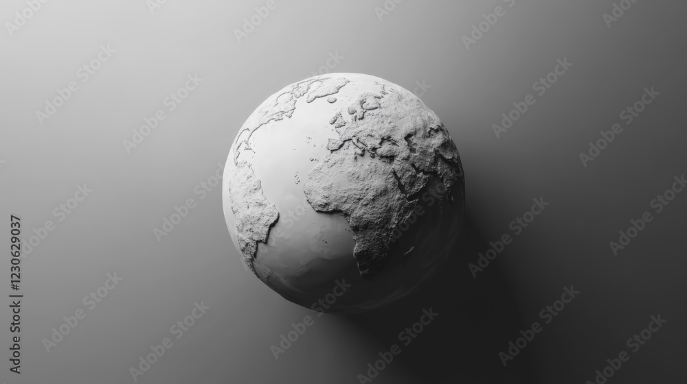 Aufkleber a white and grey planet with a black and grey shadow on it. the planet is the size of a basketball a