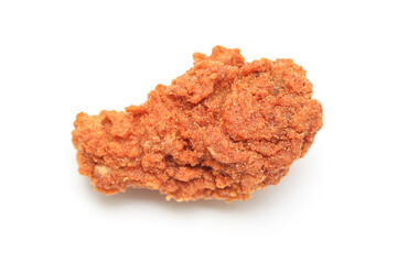 Close up of Chicken Fried Isolated White Background.