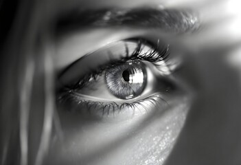 Fototapeta premium Closeup Black and White Eye Photography Dramatic Gaze