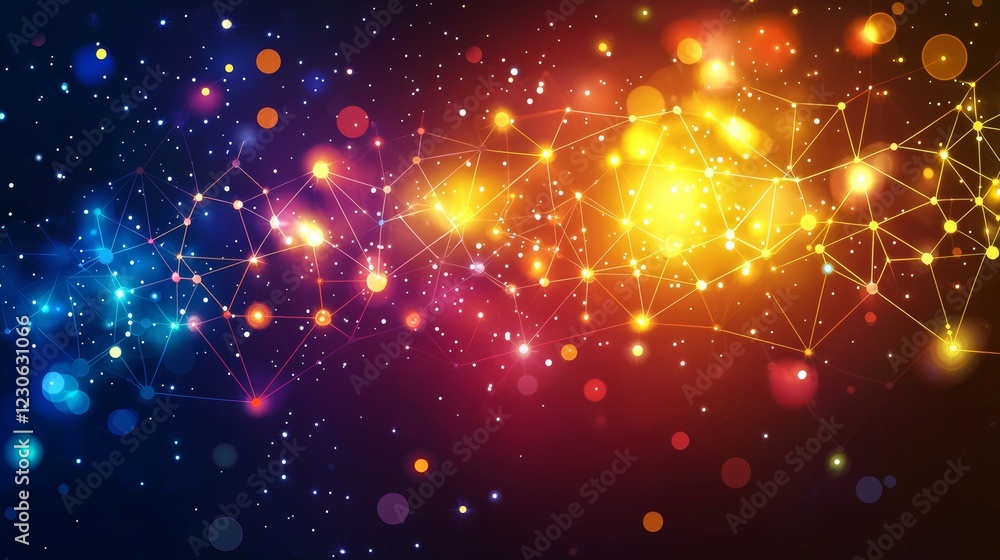 Poster abstract technology backdrop featuring a modern-based plexus mesh