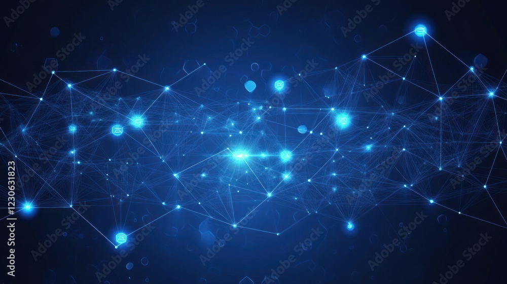 Poster Abstract Network Connections Digital Data Visualization