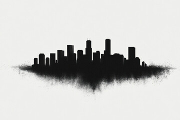 Obraz premium A city skyline is shown in black and white
