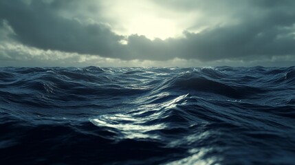 Obraz premium Stormy Ocean Waves Under Dramatic Sky