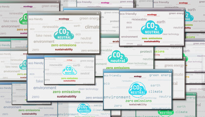 CO2 Neutral zero emission symbol illustration