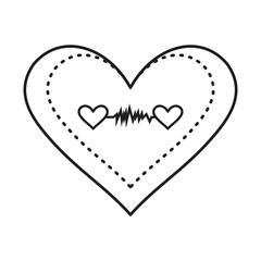 Love Heart with Wings in Simple Line Art Design
