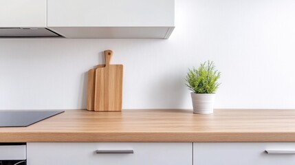 Scandinavian kitchen, sleek white design, wooden details, modern appliances, natural decor, bright 